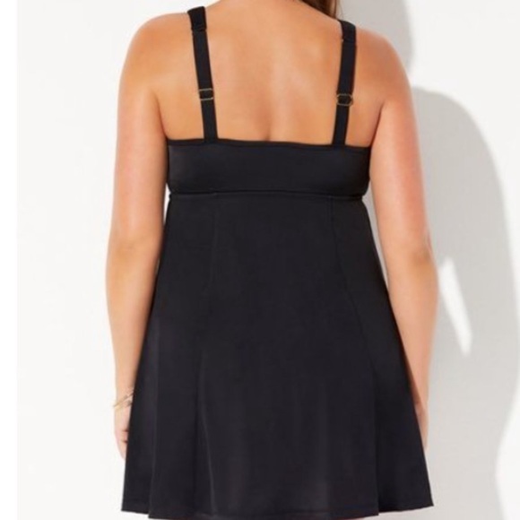 Swimsuits For All Black One Piece Swim Dress - Picture 2 of 5